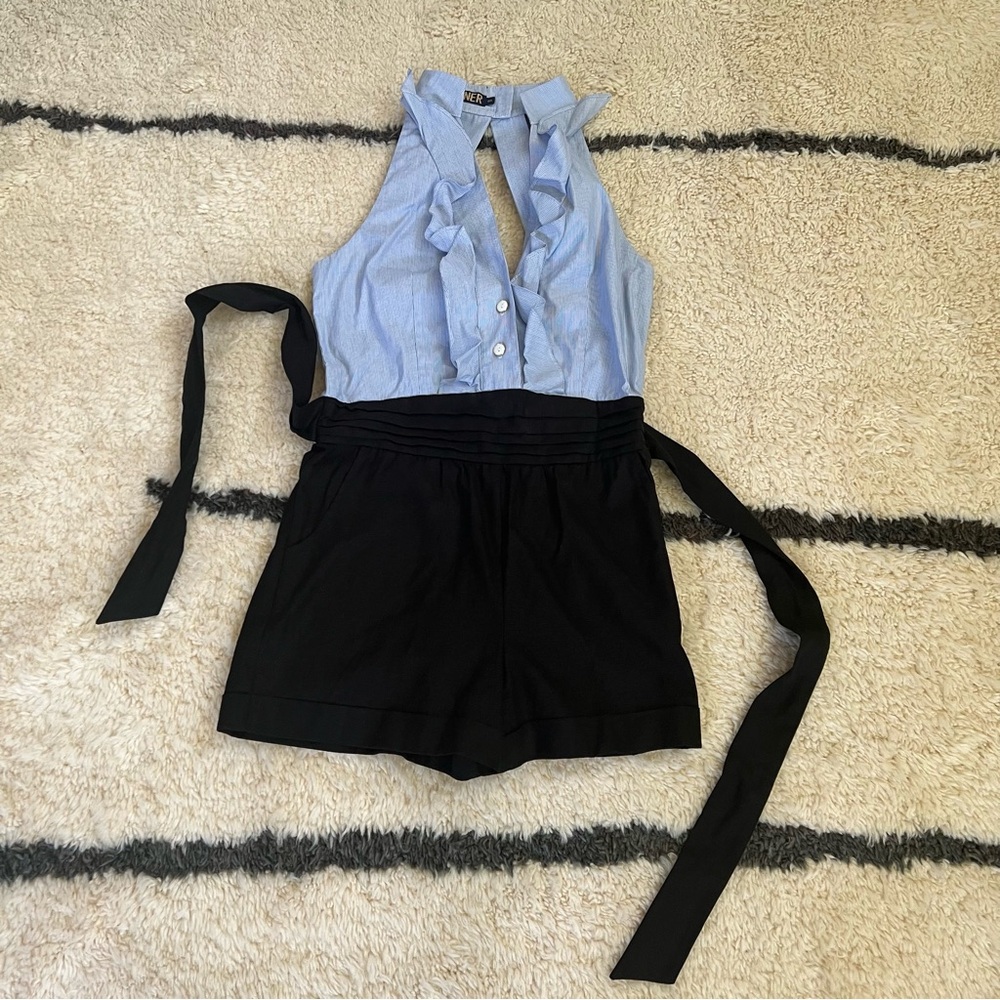 Stylish Blue and Black Jumpsuit